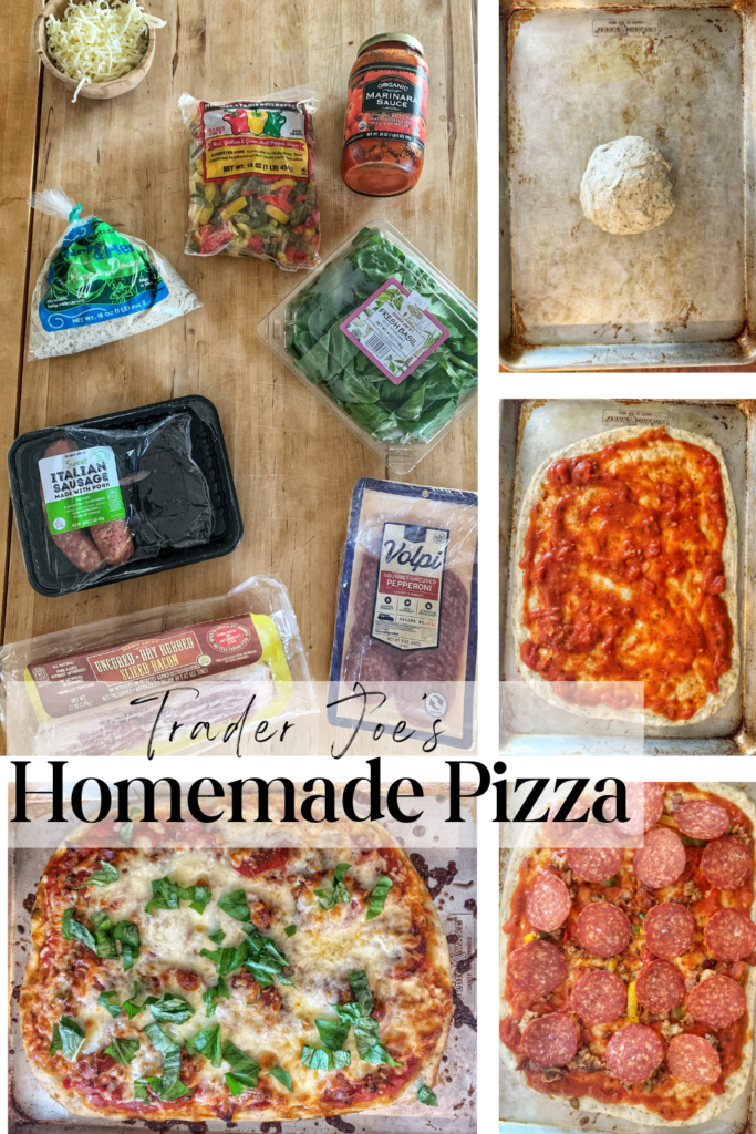 ingredients and step break down for homemade pizza pin