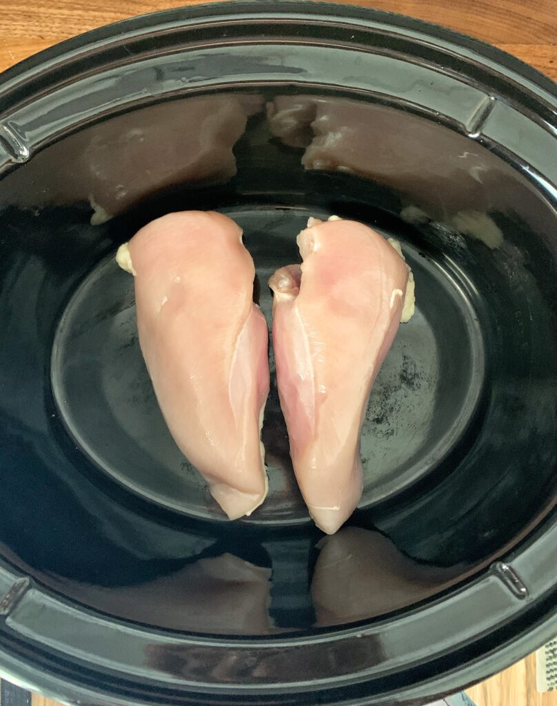 raw chicken breast in crock pot