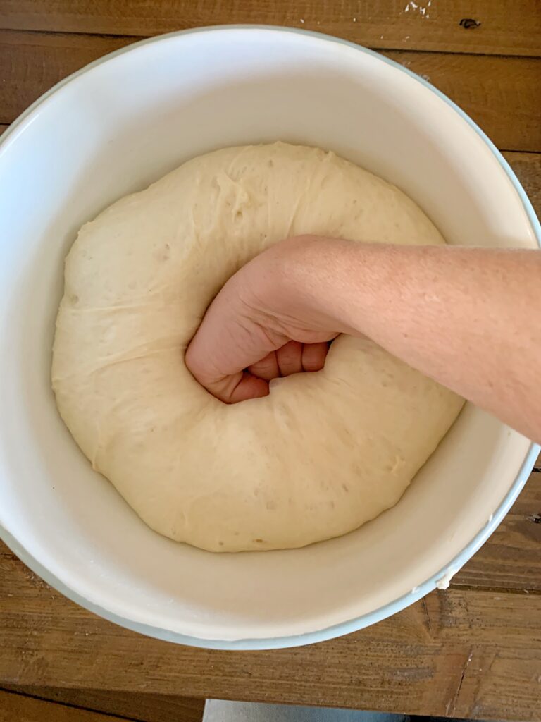 punching down dough