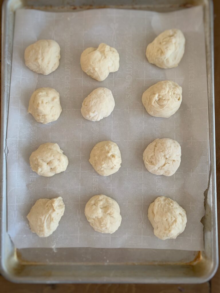 balls of dough on cookie sheet